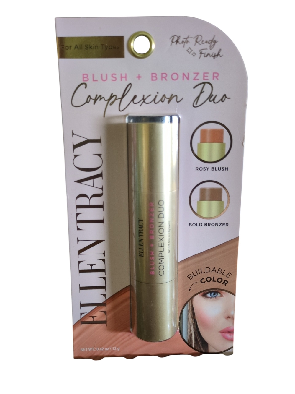 Ellen Tracy Blush + Bronzer Complexion Duo — Rosy Pink & Warm Brown